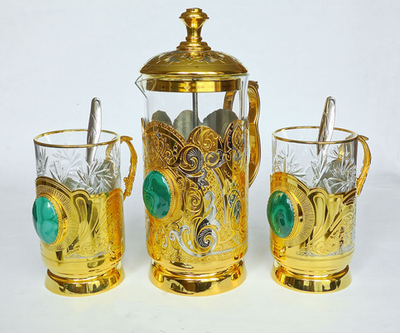 Чайный набор "Малахит" c заварником