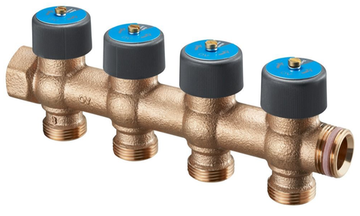 Гребёнка Oventrop Multidis R 3/4"x3/4" - 4 отвода коллектор «евроконус» арт. 4200554 DN 20 бронза