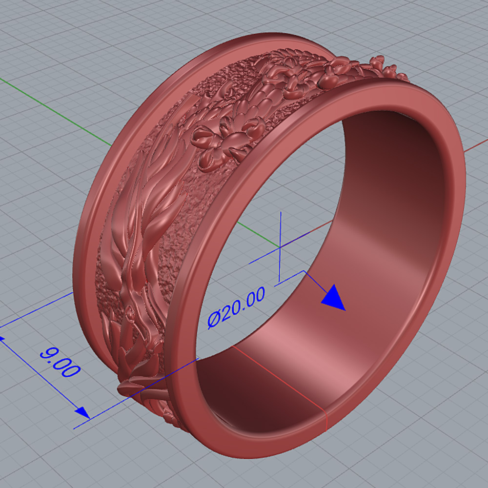 3D-модель кольца с драконами