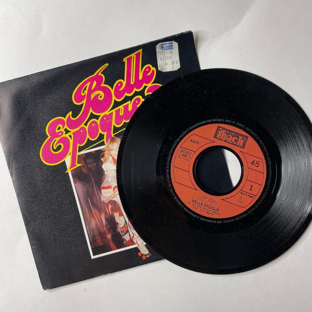 Винтажная виниловая пластинка 7 дюймов (маленькая пластинка) Belle Epoque Jump Down (Франция 1979)