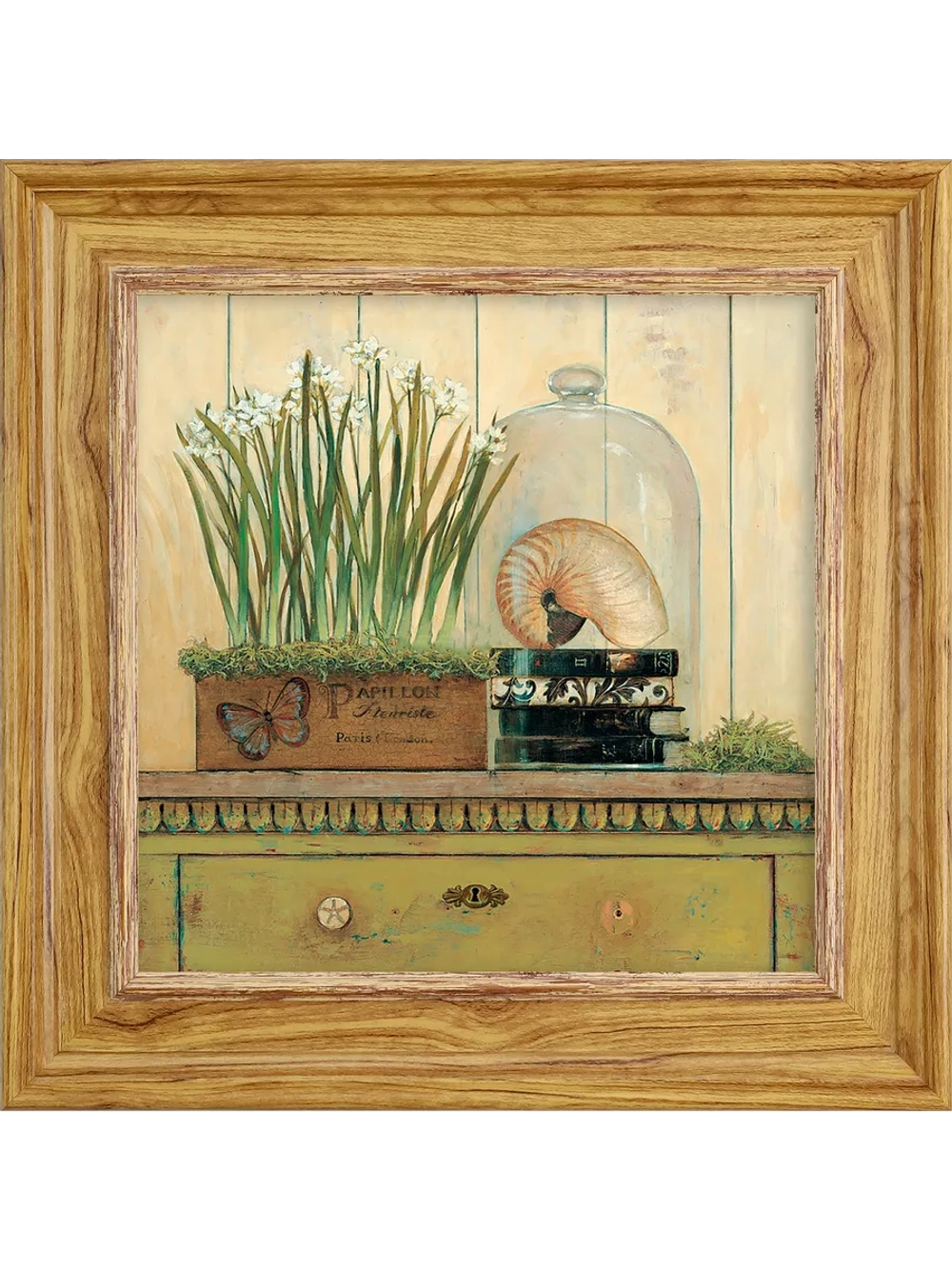 Картина настенная интерьерная в раме "под дерево" 26*26 см