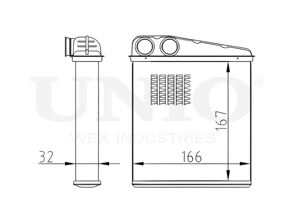 Радиатор отопителя UNIO RAD-20033
