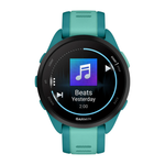 Спортивные часы Garmin Forerunner 165 Music, силиконовый ремешок цвета бирюзовый/«аква» AMOLED-дисплей. Ремешок с классической застёжкой — на запястье обхватом 126–203 мм