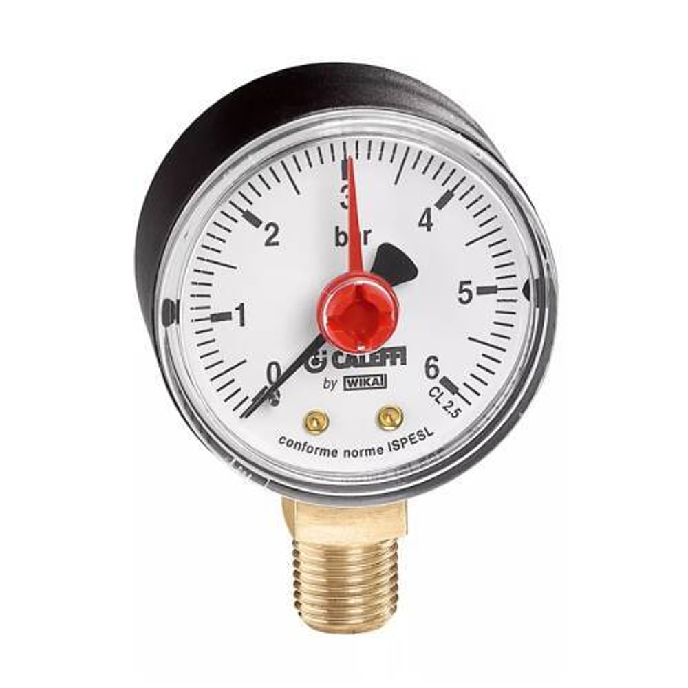 Манометр радиальный Caleffi 557 - 1/4" (D-50мм, шкала 0-6 бар)