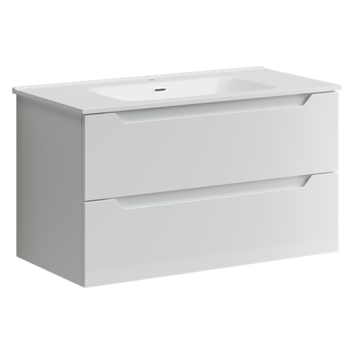 Тумба с раковиной Sancos Norma 2.0, 89 см., ламинат белый, NR2.090W