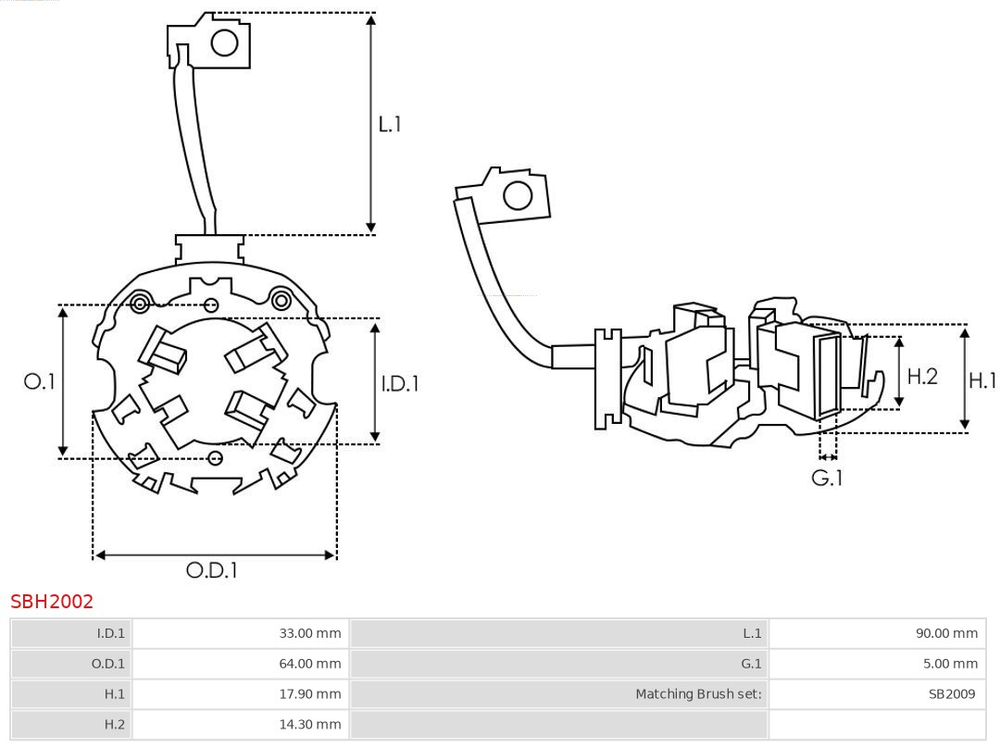 AS-PL - SBH2002-ASL - Holder, carbon brushes