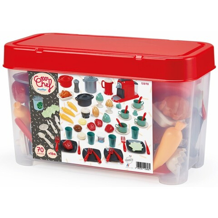 Ecoiffier 100% Chef - Большой сервировочный набор для ужина + 70 аксессуаров 12698