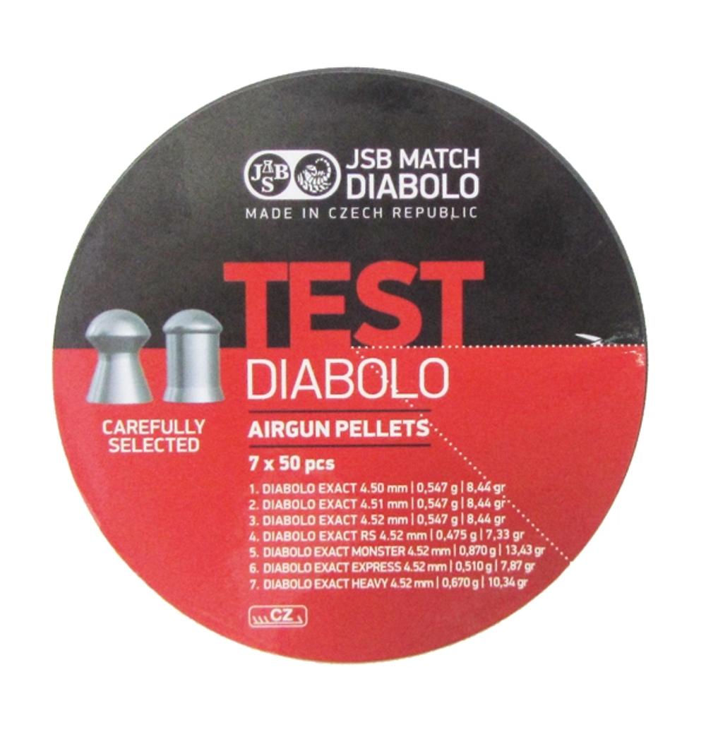 Пуля пневм. 4,5 JSB Test, 0,475-0,87г, 350 шт/бан