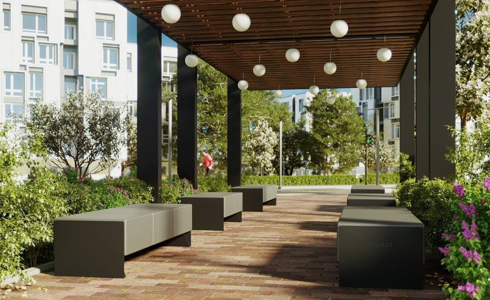 Скамейка «Square 1» с подсветкой