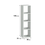 Стеллаж SPACEO KUB 4 секции36x139x31.5 см ЛДСП цвет белый