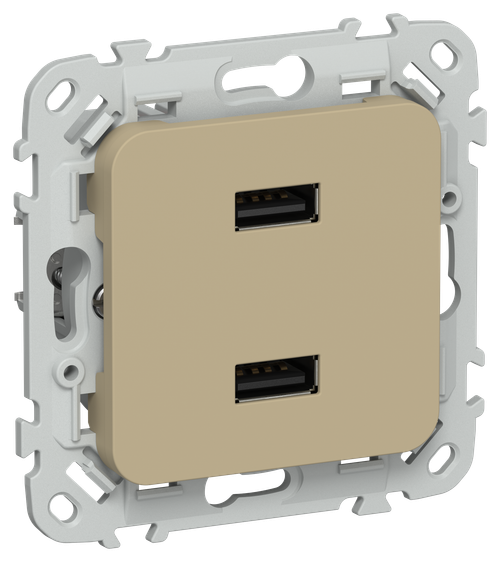 FLITE Розетка USB A+A 3,1А РЮ-2-ФлХ хаки IEK