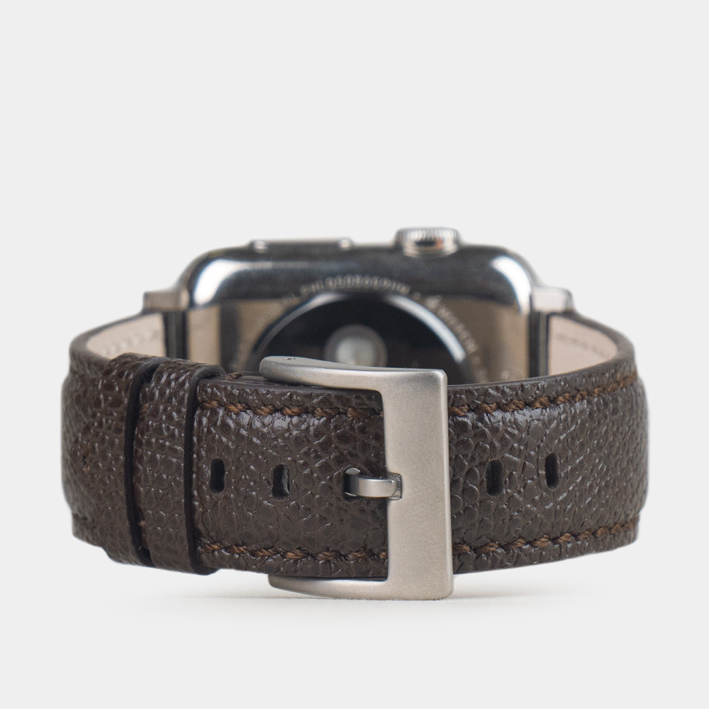 Ремешок для Apple Watch 44/45/46 mm из кожи сафьяно, коричневого цвета