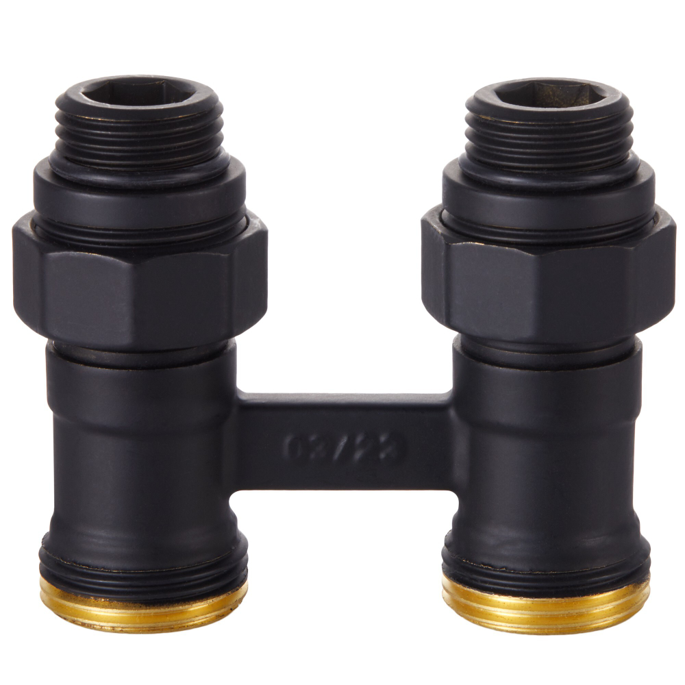 Узел нижнего подключения Royal Thermo прямой 1/2quot;х3/4quot; EK (черный)