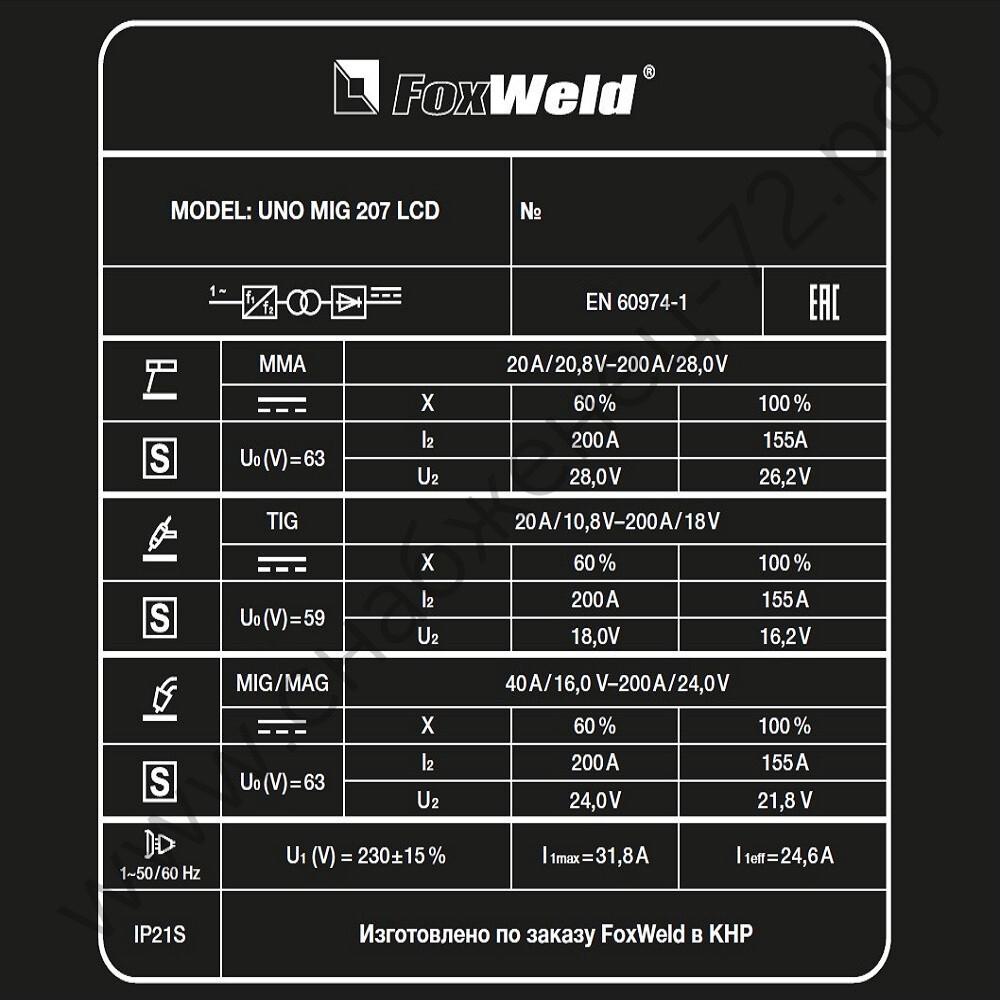 Сварочный полуавтомат UNO MIG 207 LCD