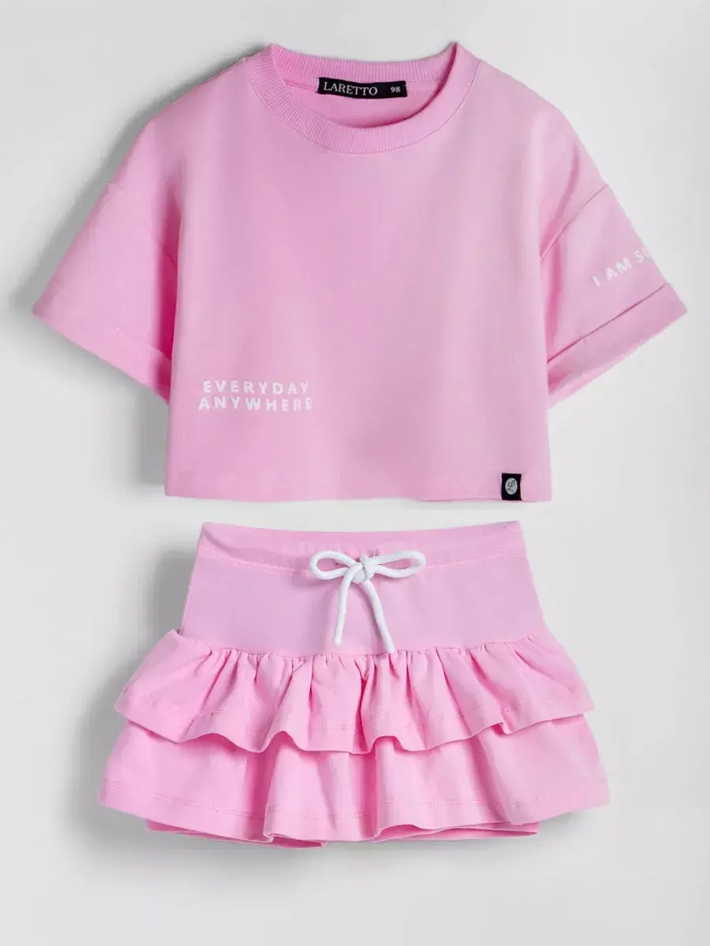 Костюм для девочки летний футболка и юбка шорты