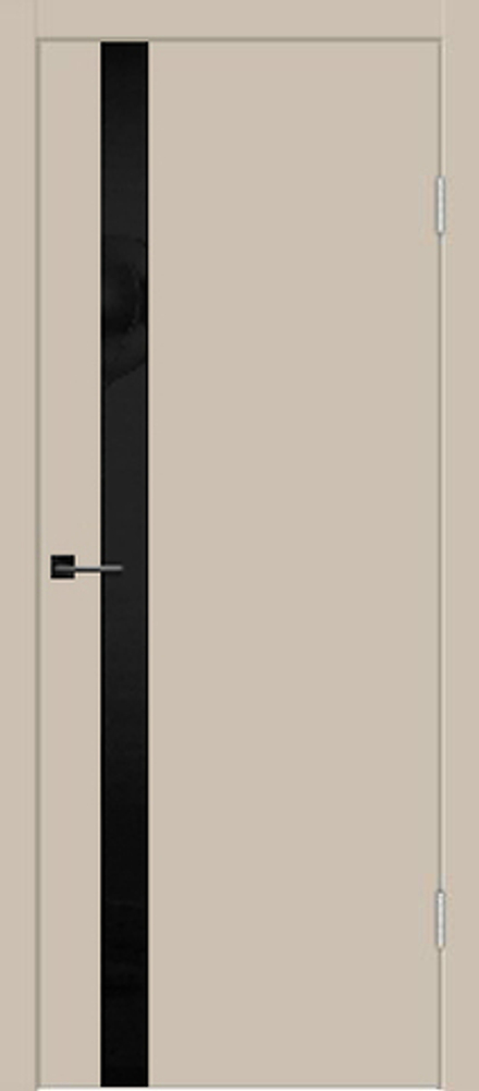 Межкомнатная дверь Velldoris Galant Z1 PO Лакобель черное (кромка ABS в цвет полотна) Кварцит