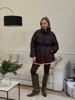 Пуховик Brunello миди шоколадный