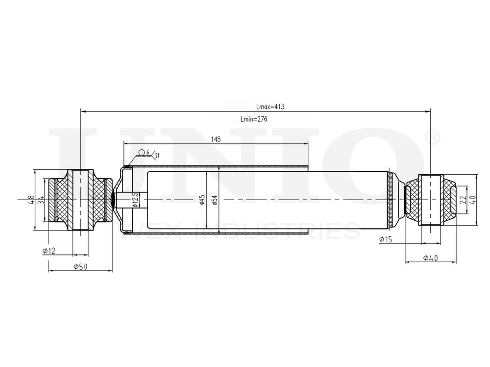 Амортизатор газовый задней подвески UNIO SAB-10462