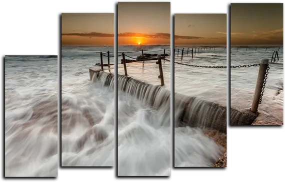 Модульная картина "Прилив на закате"