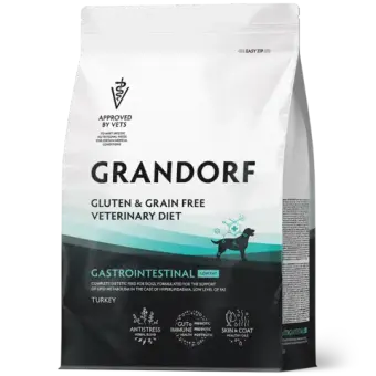 Сухой корм GRANDORF VETERINARY DIET Dog GASTROINTESTINAL LOW FAT Полнорационный диетический корм для собак, способствующий регуляции метаболизма липидов при гиперлипидемии, индейка 1кг
