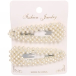 Зажим для волос 2шт «Fiona - Тop», цвет белый 7,5*2см