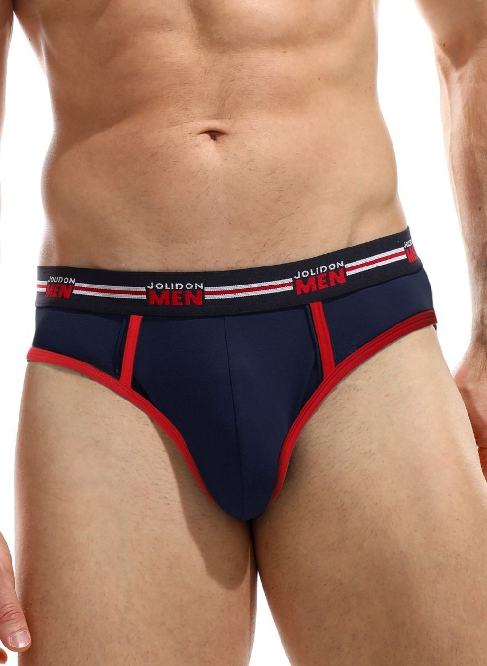 Мужские трусы-слипы с контрастной тесьмой (Размер: XL) (Цвет: темно-синий)