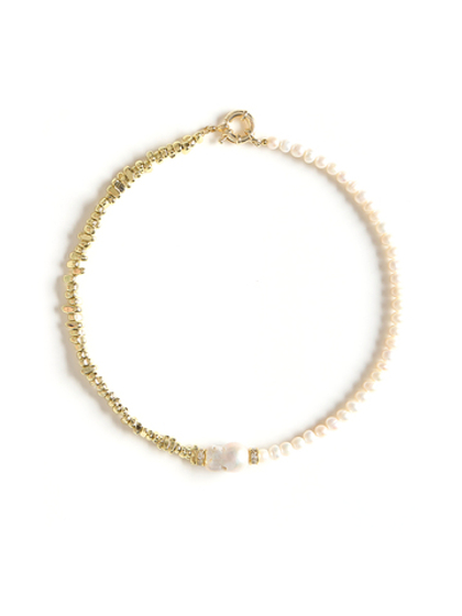 Колье Bicolor с жемчугом и гематитом Gold