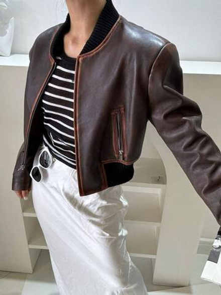 Кожаная куртка MIU MIU