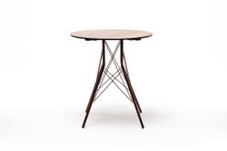 "Конте" интерьерный стол из HPL круглый Ø70см, цвет "дуб"