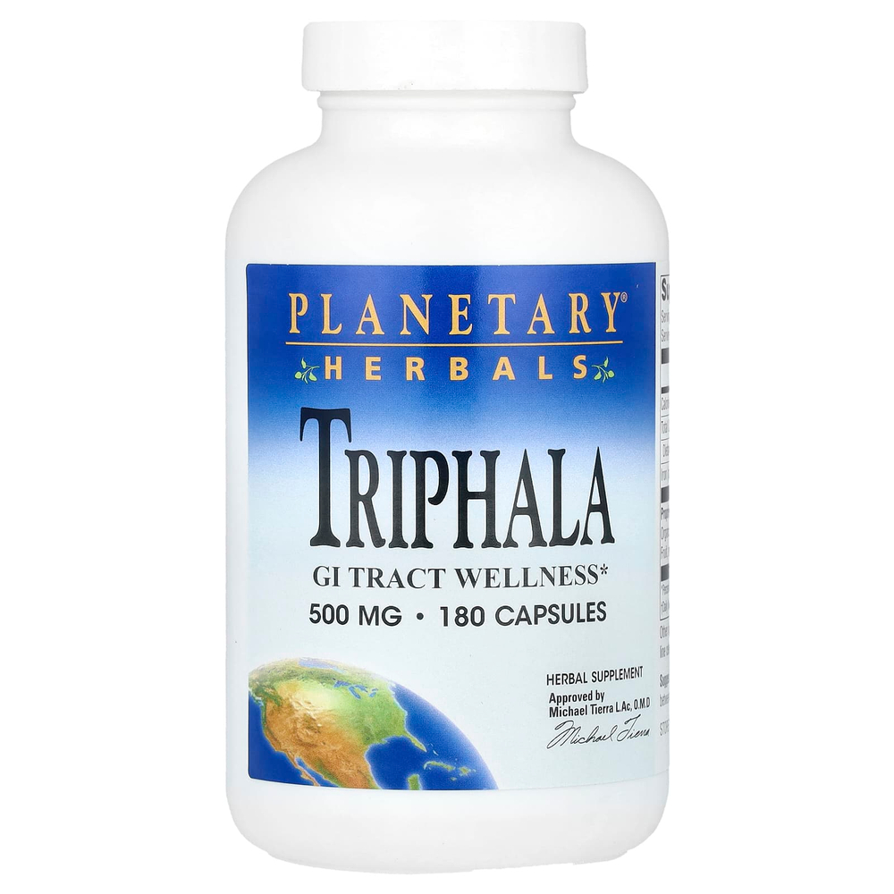 Planetary Herbals, трифала, 180 капсул (500 мг в 1 капсуле)