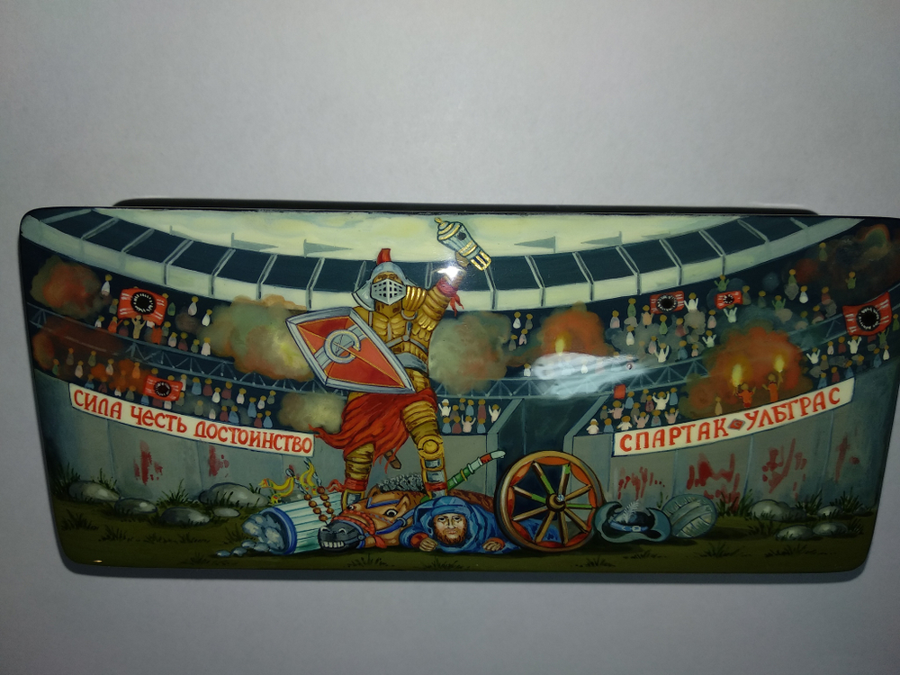 Шкатулка Палех подарок футбольному болельщику