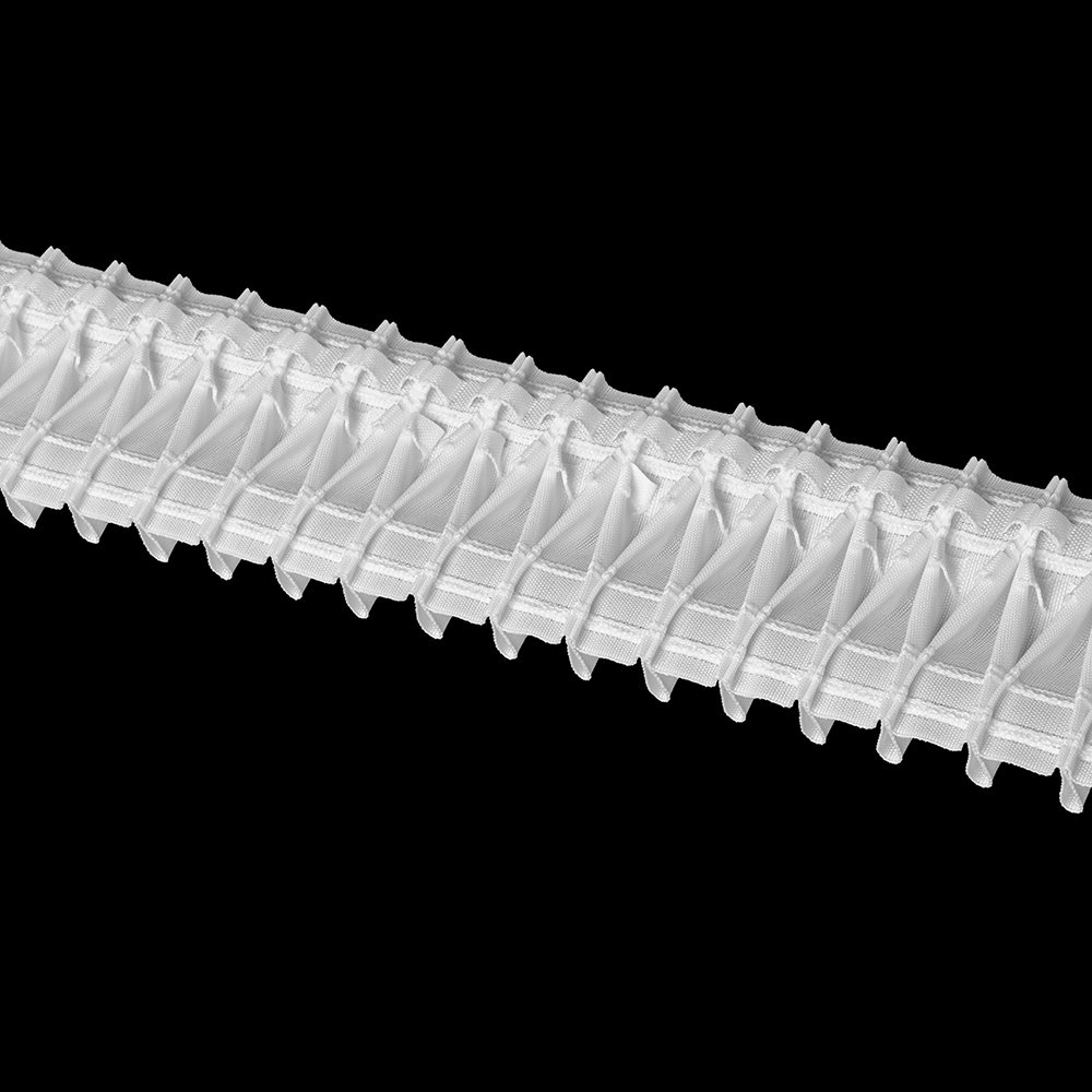 Шторная лента Oz-Is арт. 3861 P вафельная сборка, коэф сборки 1:2,5, цвет белый (ширина 65 mm)