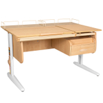 Растущая парта Дэми СУТ 25 с задними полками СУТ.15.210 и навесной тумбой (1200×880 мм)