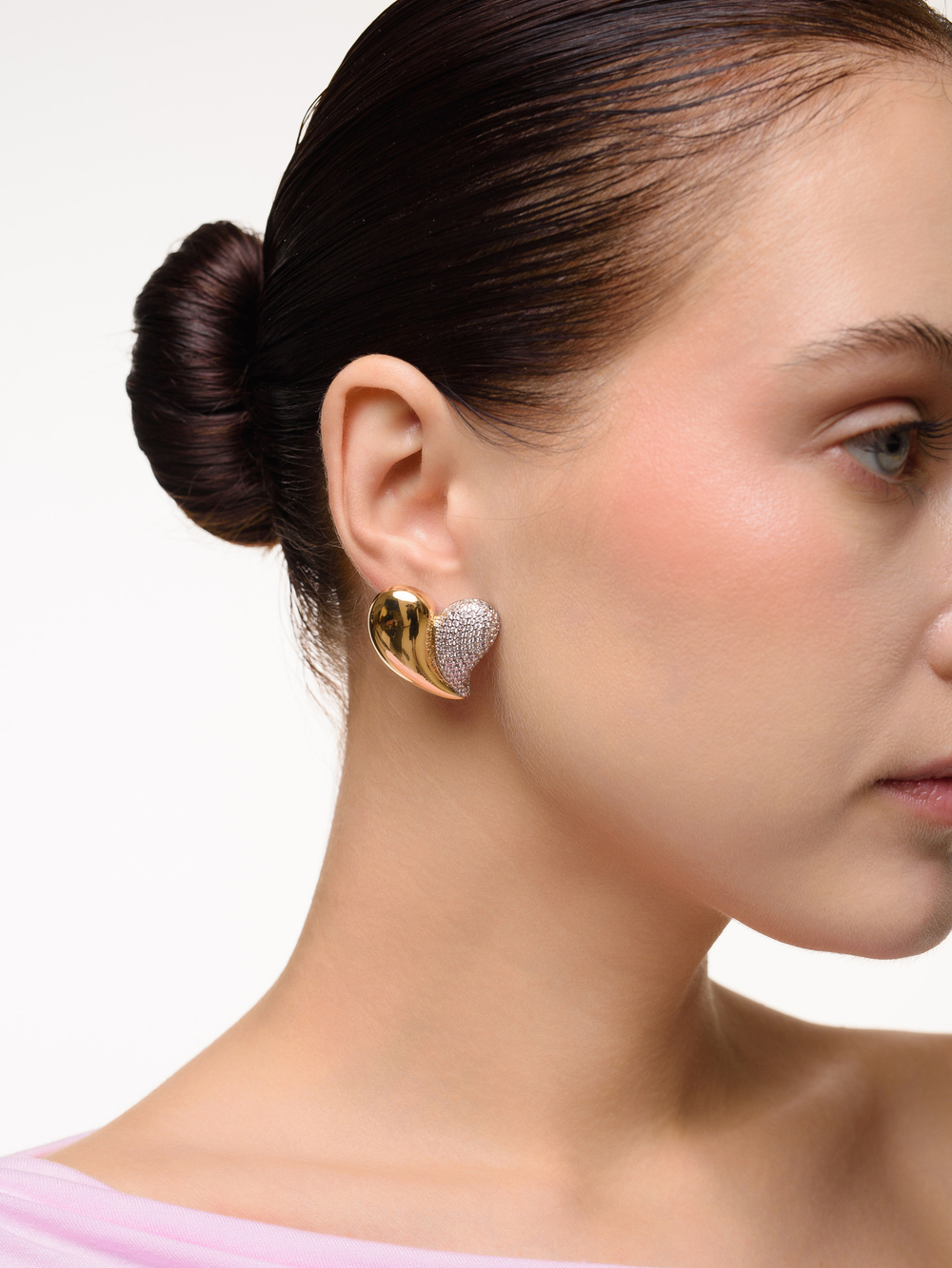 Серьги "Brilliant heart" Bicolor