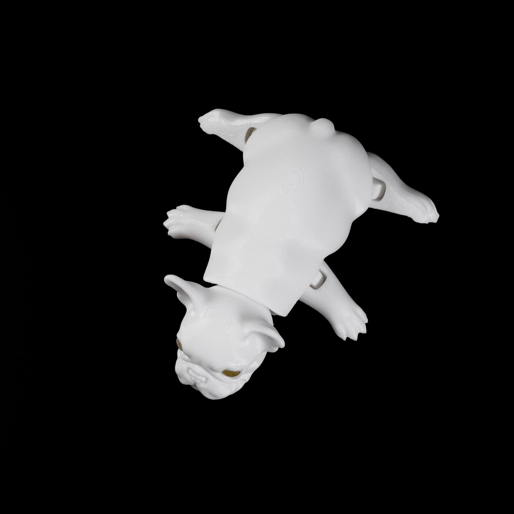 Мини французский бульдог лежачий, 3D игрушка-антистресс, 11 см., белый