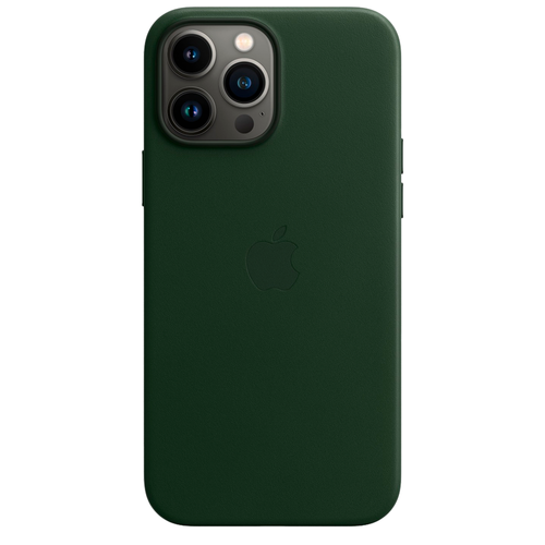 Кожаный чехол с поддержкой MagSafe Apple Leather Case для iPhone 13 Pro Max, Sequoia Green (Зеленая секвойя)
