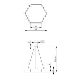 Светильник LED ЭРА Geometria SPO-121-B-40K-038 Hexagon 38Вт 4000К 4000Лм IP40 600*600*80 черный подвесной