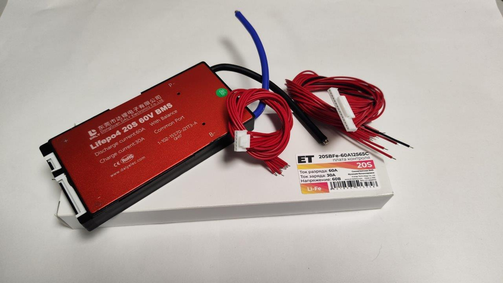 Плата контроля BMS LiFePO4 20S 60V 60A