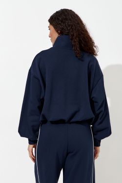 Олимпийка с короткой молнией "Âme Sirène" цвета нейви