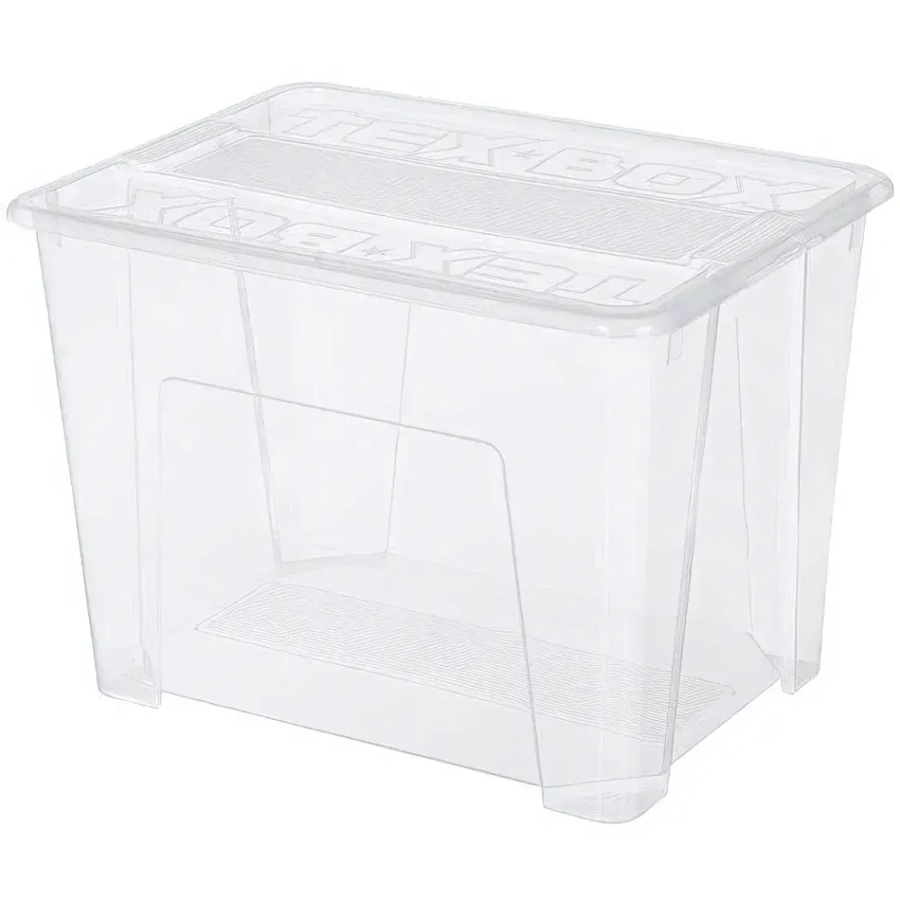 Контейнер универсальный с крышкой для хранения «TEX-BOX», бессцветный, 38*28*27,2см, 21л