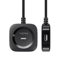 USB 3.0 хаб VegGieg на 4 порта | Поддержка HDD 5 ТБ | Скорость до 350 МБ/с | Micro USB питание | Без драйверов 1 м