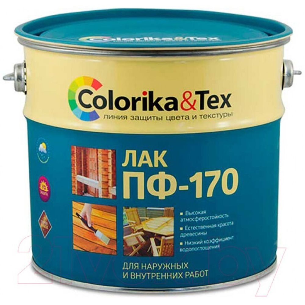 ЛАК COLORIKA&amp;TEX ПФ-170 Д НАРУЖ И ВНУТР РАБОТ 2,7Л