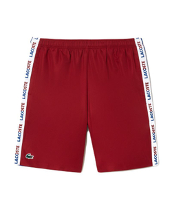Мужские теннисные шорты Lacoste Sportsuit Logo Stripe Tennis Shorts - красный