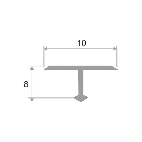 Латунный профиль-вставка Т-образная ЛПТ-10 2700 мм