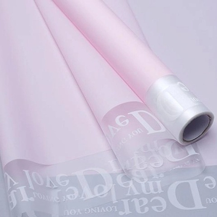Пленка матовая "Газета" 60см*10м СВЕТЛО-РОЗОВАЯ