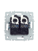 BRITE Розетка компьютерная двойная RJ45 кат.5E РК10-2-БрС сталь IEK
