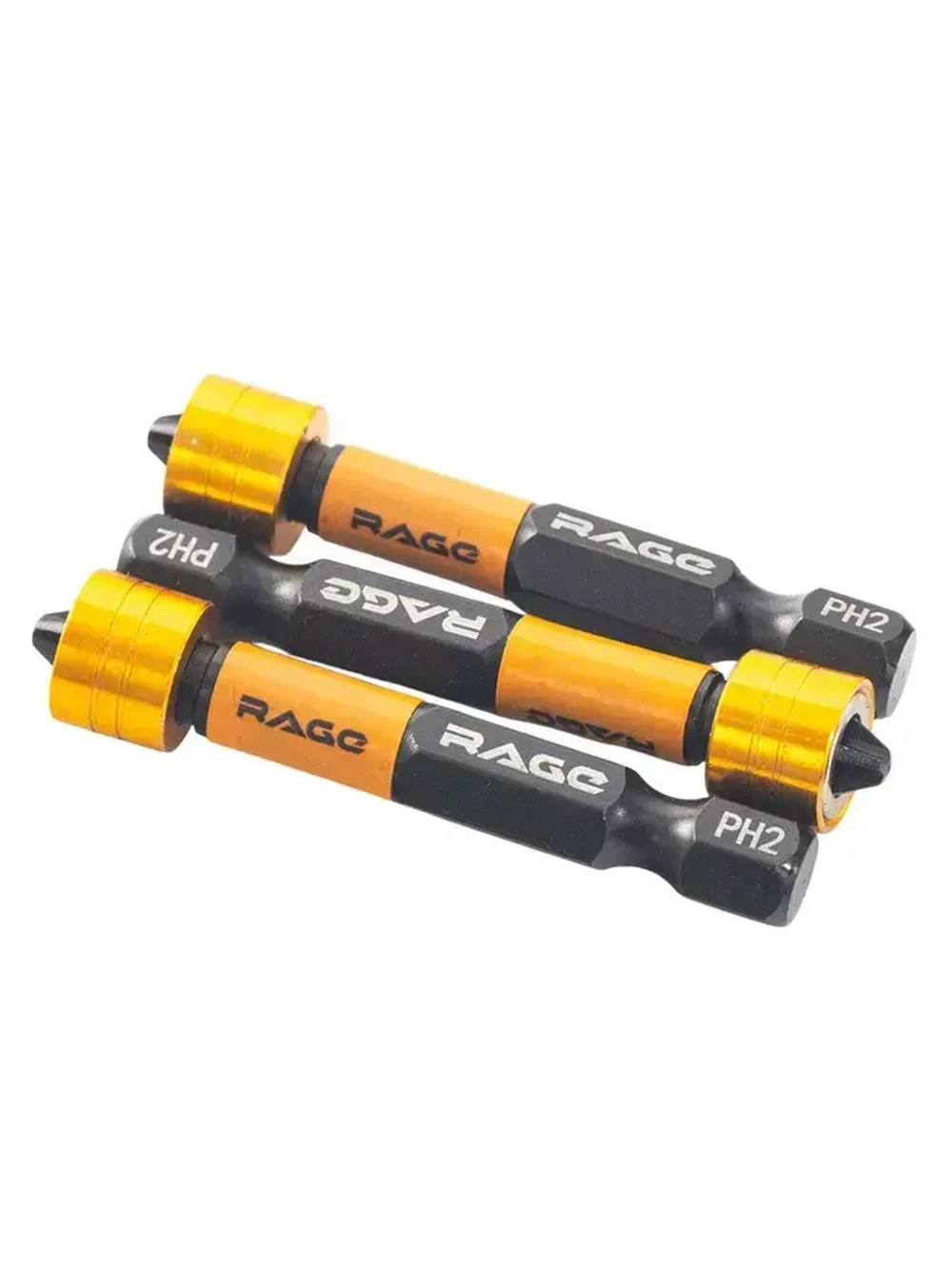 Биты с магнитным ограничителем PH2 x 50 мм 3 шт для ДСП гипсокартона RAGE