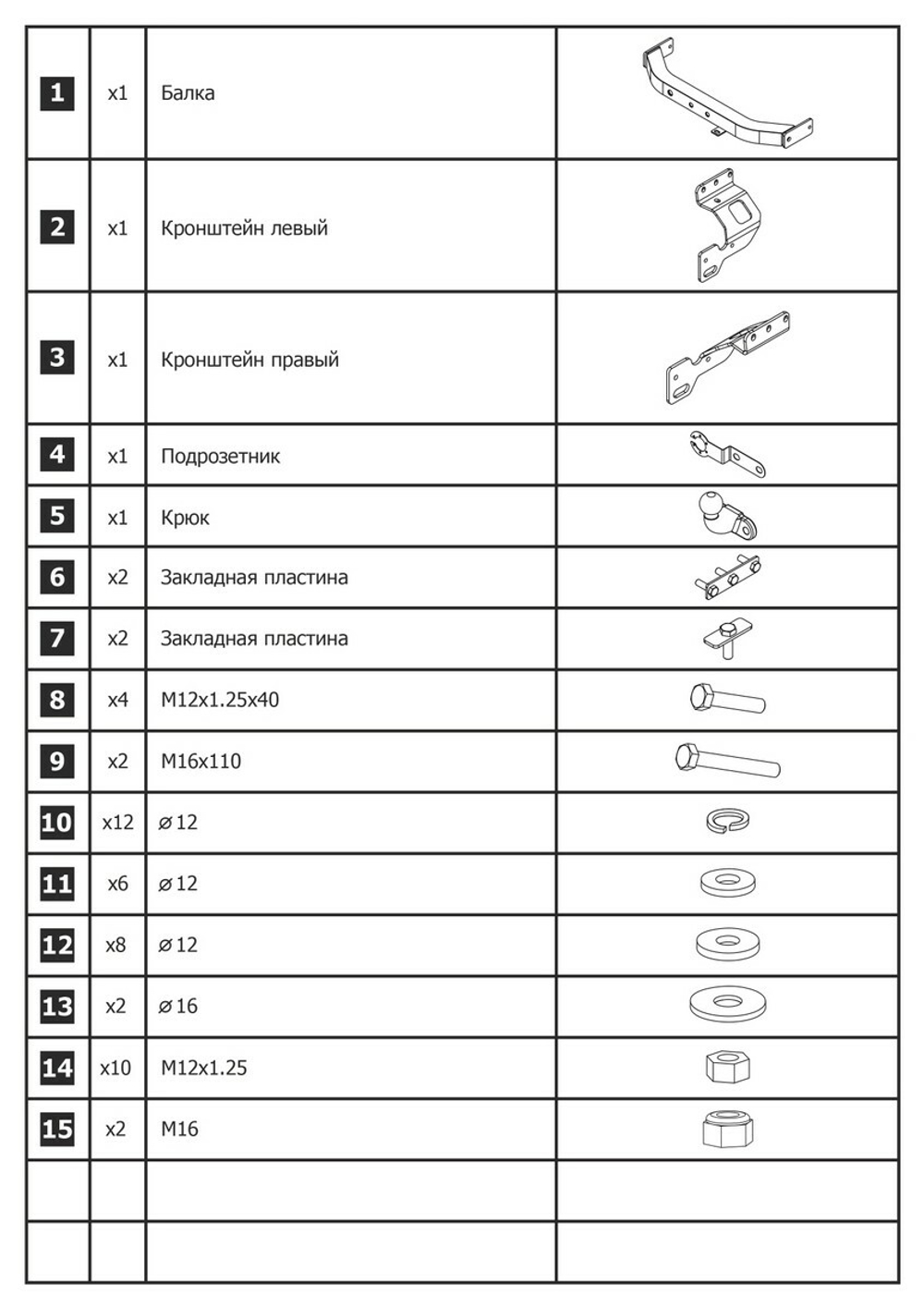 Фаркоп торцевой Berg для Mitsubishi Pajero Sport II, III поколение 2008-2020, шар F, 2000/75 кг, F.4015.001