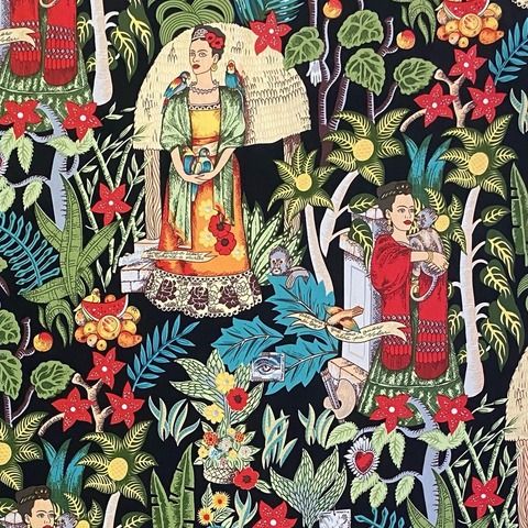 ПРЕДЗАКАЗ, ФРИДА В САДУ на черном 97 % хлопок, 3% спандекс.