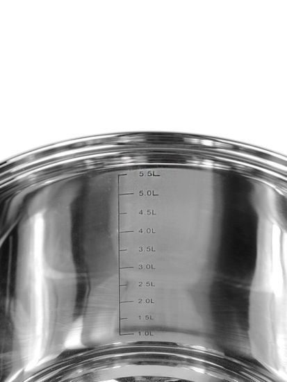 Кастрюля 6 л. из нержавеющей стали Kamille KM 5402 со стеклянной крышкой